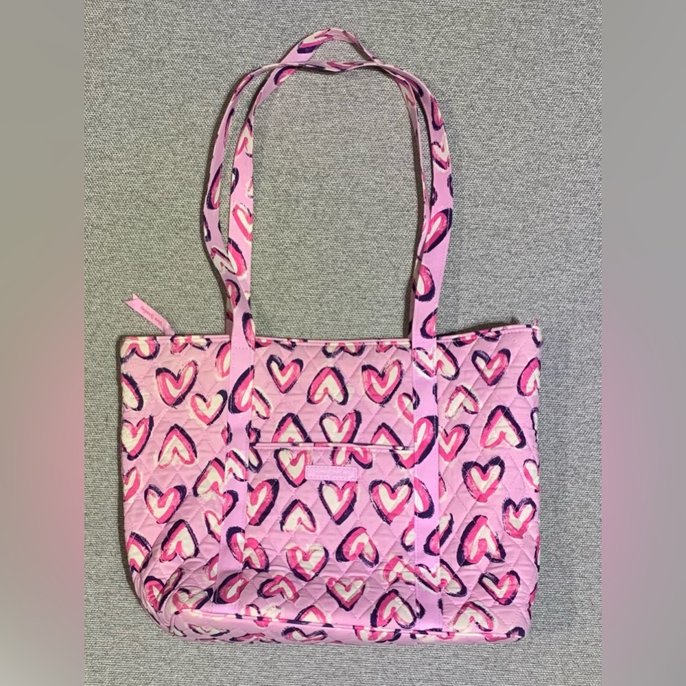 Vera Bradley Pink Heart Pattern Tote Bag Purse